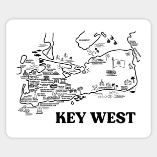 Key West Map Art Sticker